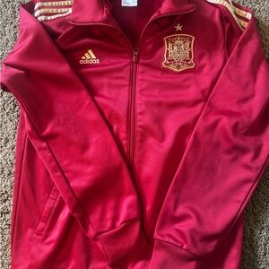 Adidas Red and Gold Track Jacket with Spanish Crest